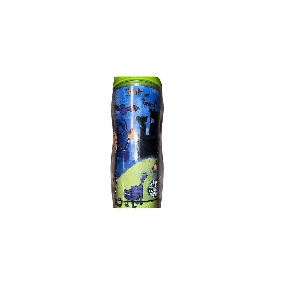 2009 Starbucks Halloween Lime Green Pumpkin Coffee Tumbler